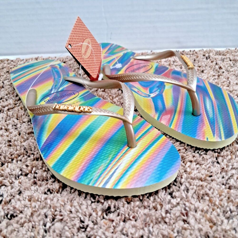 Original HAVAIANAS Flip Flops Sandals Lime Green womens 9 10 - Picture 3 of 10
